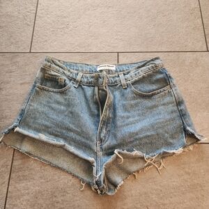 American Apparel Light Blue High Waist Denim Shorts